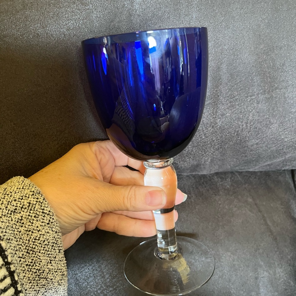 Elegant Cobalt Blue Wine Glass